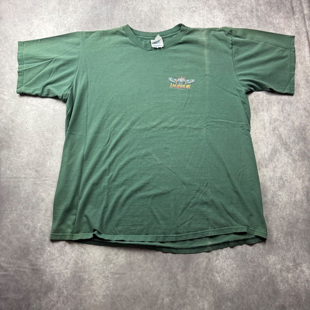 Vintage Laughlin River Run 2000 Biker T-Shirt XXXL Green Fruit of the Loom Tee